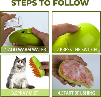 Pet Steam Brush and Hair removal Glow combo
